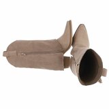 Bottes western-biker mi-hautes en daim brun kaki Solana_