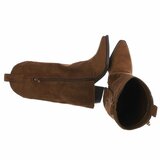 Bottes western-biker mi-hautes en daim brun clair Solana_