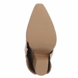 Bottes motardes western hautes en daim beige Celina_