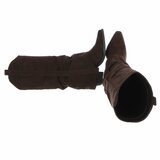 Bottes motardes western hautes en daim brun foncé Celina_