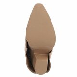 Bottes motardes western hautes en daim brun kaki Celina_