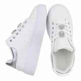 Baskets blanches Davina avec accents argentés _