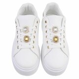 Baskets blanches Davina avec accents or_