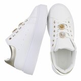 Baskets blanches Davina avec accents or_