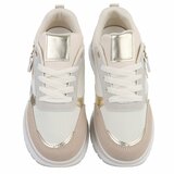 Baskets beiges Alegra avec accents dorés_