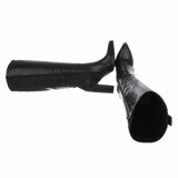 Hoge zwarte laars Dilara met croco print_