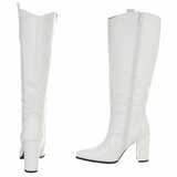 Hoge witte laars Dilara met croco print_