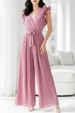 Elegante rose plisse jumpsuit_