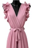 Elegante rose plisse jumpsuit_