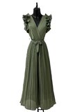 Elegante kaki groene plisse jumpsuit_