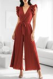 Elegante terracotta plisse jumpsuit _