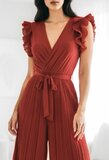 Elegante terracotta plisse jumpsuit _
