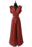 Elegante terracotta plisse jumpsuit _