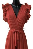 Elegante terracotta plisse jumpsuit _