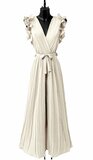 Elegante beige plisse jumpsuit_