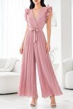Elegante oud rose plisse jumpsuit_