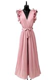 Elegante oud rose plisse jumpsuit_