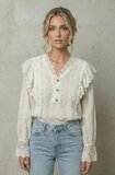 Élégante blouse en voile couleur crème_