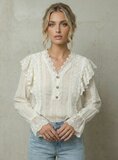 Élégante blouse en voile couleur crème_