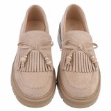 Kaki bruine suede mocassin Dagmar_