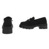 Zwarte suede mocassin Dagmar_