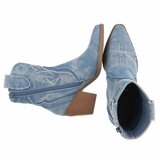 Bottines biker-western bleues claires Nabia_