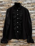 Romantische zwarte hemdblouse_