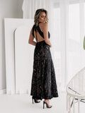 Magnifique robe longue en dentelle noire_