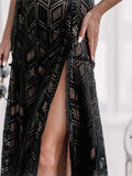 Magnifique robe longue en dentelle noire_