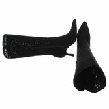 Hoge zwarte suede western-biker laars Dania_