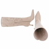 Hoge beige suede western-biker laars Dania_