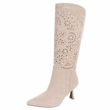Hoge beige suede western-biker laars Dania_