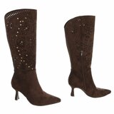 Hoge bruine suede western-biker laars Dania_