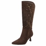 Hoge bruine suede western-biker laars Dania_