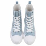 Jeans licht blauwe hoge textiel sneaker Daisy_