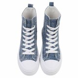 Jeans blauwe hoge textiel sneaker Daisy_