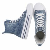 Jeans blauwe hoge textiel sneaker Daisy_