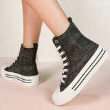 Jeans zwarte hoge textiel sneaker Daisy_