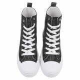 Jeans zwarte hoge textiel sneaker Daisy_