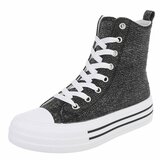 Jeans zwarte hoge textiel sneaker Daisy_