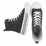 Jeans zwarte hoge textiel sneaker Daisy_