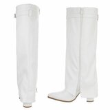 Bottes hautes blanches à rabat Chanella  _