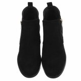 Bottines en daim noir Bodille avec découpes_