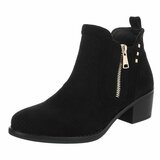 Bottines en daim noir Bodille avec découpes_