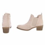 Bottines en daim beige Bodille avec découpes_