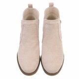 Bottines en daim beige Bodille avec découpes_