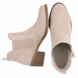 Bottines en daim beige Bodille avec découpes_