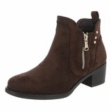 Bottines en daim marron Bodille avec découpes_