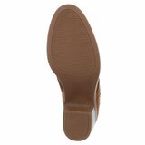 Licht bruin suede enkellaarsje Bodille met cut out design_