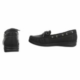 Zwarte mocassin Mindy met strikdetail_